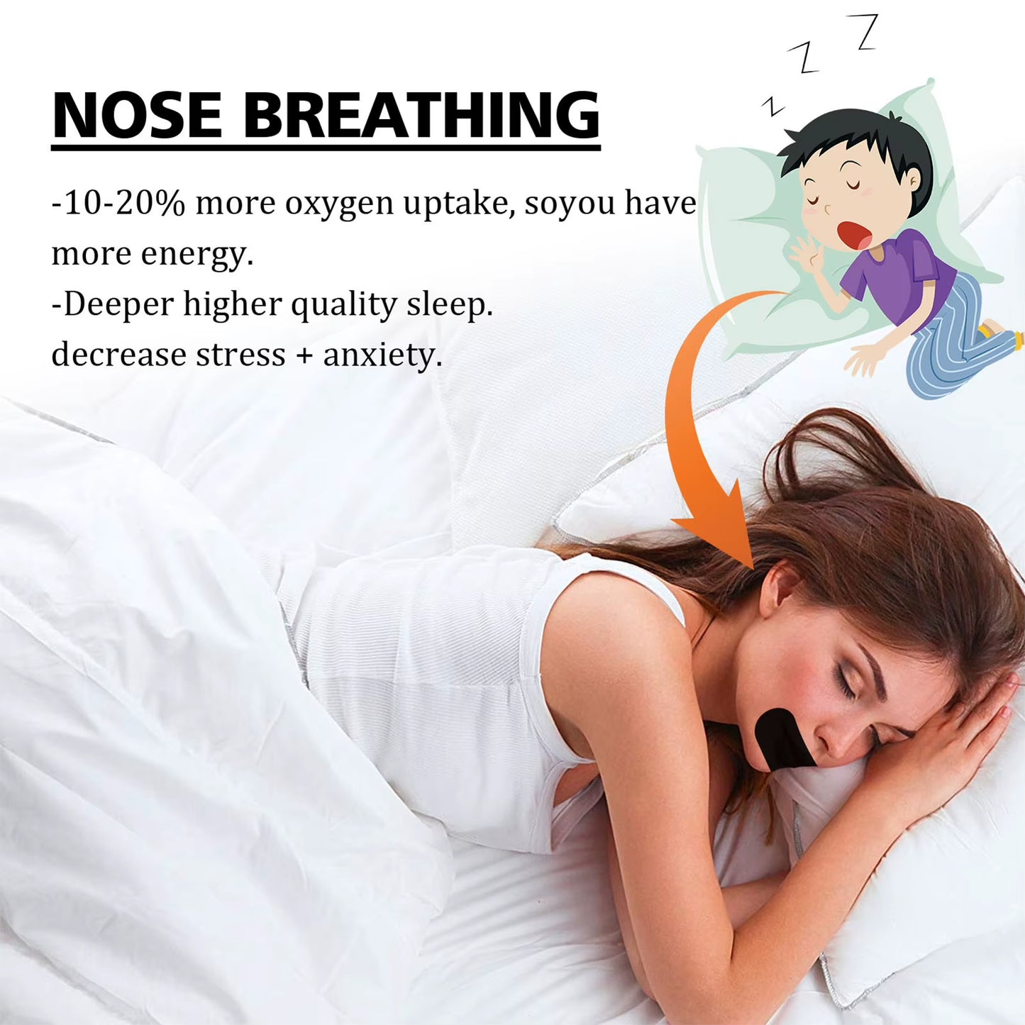 60Pcs Mouth Tape Sleeping Keep Mouth Close Prevent Snoring Gentle Sleep Strip for Home Travel Mouth Tape Mouth Tape for Sleeping